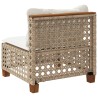 Canapé de jardin sans accoudoirs coussins beige résine tressée 557135557135