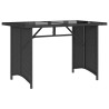 Table de jardin avec dessus en verre noir 110x68x70 poly rotin 557144557144