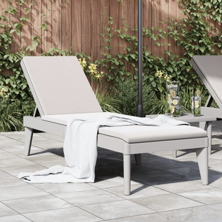 Chaise longue gris 186x60x29 cm PP 557146557146
