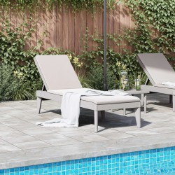Chaise longue gris 186x60x29 cm PP 557146557146