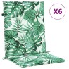 Coussins de dossier Feuille 6 pcs Motif feuille 100 x 50 x 3 cm 557150557150