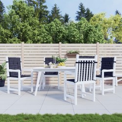 Coussins de chaise à dossier bas lot de 4 noir à carreaux tissu 557153557153