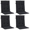 Coussins de chaise à dossier bas lot de 4 noir à carreaux tissu 557153557153