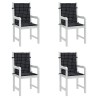 Coussins de chaise à dossier bas lot de 4 noir à carreaux tissu 557153557153