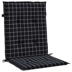 Coussins de chaise à dossier bas lot de 4 noir à carreaux tissu 557153557153