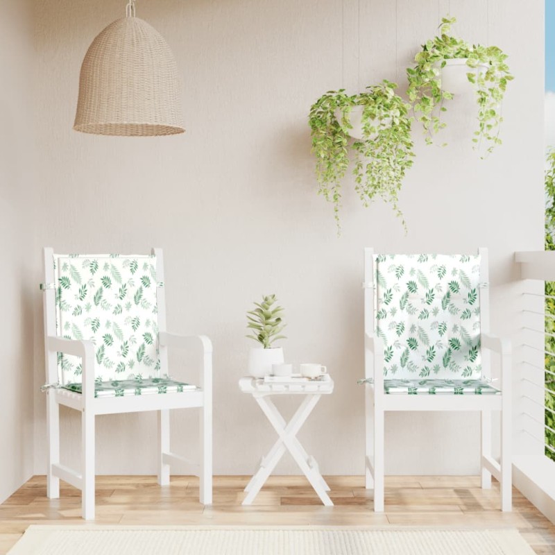 Coussins de chaise à dossier bas lot de 2 modèle de feuille 557154557154