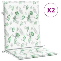 Coussins de chaise à dossier bas lot de 2 modèle de feuille 557154557154