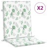 Coussins de chaise à dossier bas lot de 2 modèle de feuille 557154557154