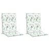 Coussins de chaise à dossier bas lot de 2 modèle de feuille 557154557154