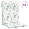Coussins de chaise à dossier bas lot de 6 modèle de feuille 557155557155