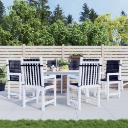 Coussins de chaise à dossier bas lot de 6 noir à carreaux tissu 557156557156