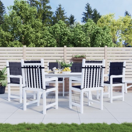 Coussins de chaise à dossier bas lot de 6 noir à carreaux tissu 557156557156