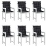 Coussins de chaise à dossier bas lot de 6 noir à carreaux tissu 557156557156