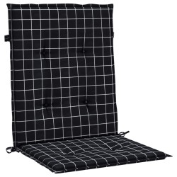 Coussins de chaise à dossier bas lot de 6 noir à carreaux tissu 557156557156
