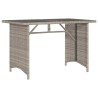 Table de jardin et dessus en verre gris clair 110x68x70cm rotin 557160557160
