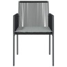 Chaises de jardin et coussins lot de 2 noir 54x60,5x83,5 cm 557161557161
