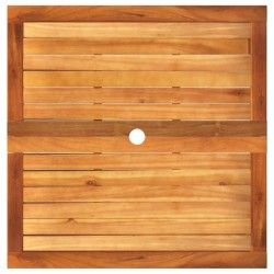 Table de jardin gris 80x80x74 cm résine tressée et bois acacia 557162557162