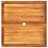 Table de jardin gris 80x80x74 cm résine tressée et bois acacia 557162557162