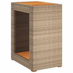 Table d'appoint de jardin dessus en bois beige 60x40x75 cm 557163557163