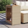 Table d'appoint de jardin dessus en bois beige 60x40x75 cm 557163557163