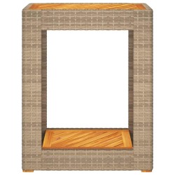 Table d'appoint de jardin dessus en bois beige 60x40x75 cm 557163557163