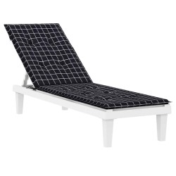 Coussin de chaise longue motif à carreaux noir tissu oxford 557166557166