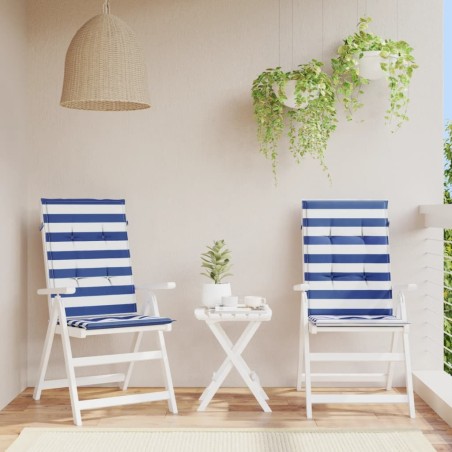 Coussins de chaise à dossier haut lot de 2 rayures bleu/blanc 557178557178