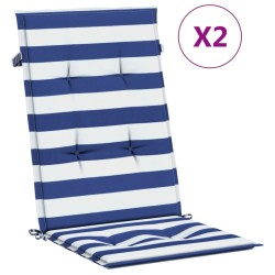 Coussins de chaise à dossier haut lot de 2 rayures bleu/blanc 557178557178