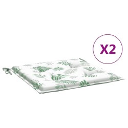 Coussins de chaise lot de 2 motif de feuilles 50x50x4 cm tissu 557180557180