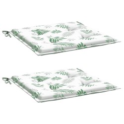Coussins de chaise lot de 2 motif de feuilles 50x50x4 cm tissu 557180557180