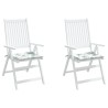Coussins de chaise lot de 2 motif de feuilles 50x50x4 cm tissu 557180557180