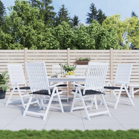 Coussins de chaise de jardin lot de 6 motif à carreaux noir 557183557183