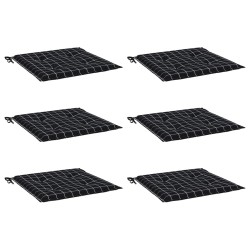 Coussins de chaise de jardin lot de 6 motif à carreaux noir 557183557183