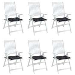 Coussins de chaise de jardin lot de 6 motif à carreaux noir 557183557183