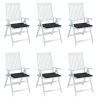 Coussins de chaise de jardin lot de 6 motif à carreaux noir 557183557183