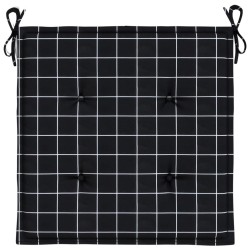 Coussins de chaise de jardin lot de 6 motif à carreaux noir 557183557183