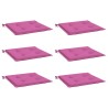 Coussins de chaise de jardin lot de 6 rose 50x50x4 cm tissu 557186557186