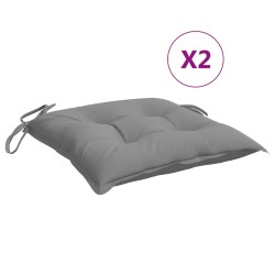 Coussins de chaise lot de 2 gris 40x40x7 cm tissu oxford 557188557188