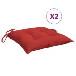 Coussins de chaise lot de 2 rouge 40x40x7 cm tissu oxford 557190557190