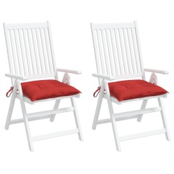 Coussins de chaise lot de 2 rouge 40x40x7 cm tissu oxford 557190557190