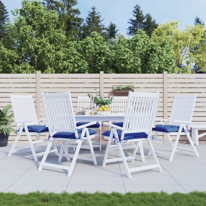 Coussins de chaise lot de 6 bleu 40x40x7 cm tissu oxford 557195557195