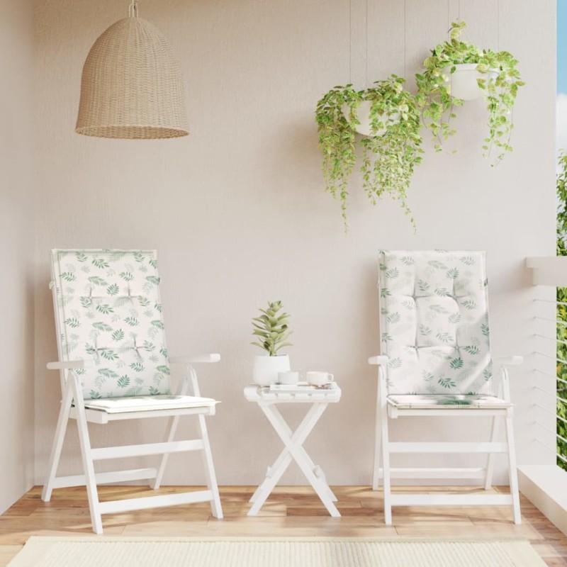 Coussins de chaise à dossier haut lot de 2 modèle de feuille 557196557196