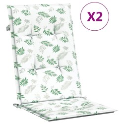 Coussins de chaise à dossier haut lot de 2 modèle de feuille 557196557196