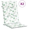 Coussins de chaise à dossier haut lot de 2 modèle de feuille 557196557196