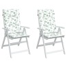 Coussins de chaise à dossier haut lot de 2 modèle de feuille 557196557196