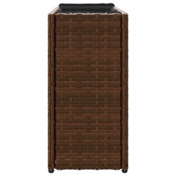 Jardinière avec 2 pots marron 90x20x40 cm résine tressée 557207557207