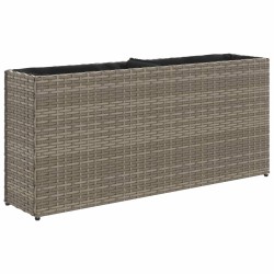 Jardinière avec 2 pots gris 90x20x40 cm résine tressée 557208557208