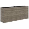 Jardinière avec 2 pots gris 90x20x40 cm résine tressée 557208557208