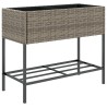 Jardinière avec étagère gris résine tressée 557209557209