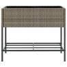 Jardinière avec étagère gris résine tressée 557209557209